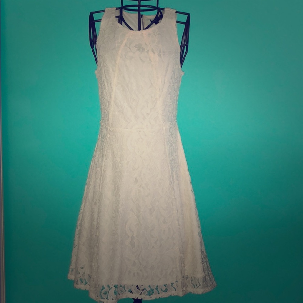 Cream Lace A-line Dress